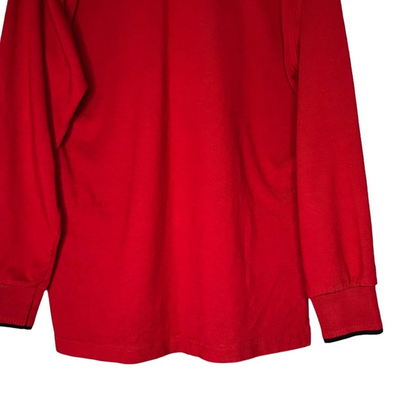 Paul & Shark Polo Shirt Long Sleeve Yachting Pique Cotton Red Men's Medium - Picture 10 of 13